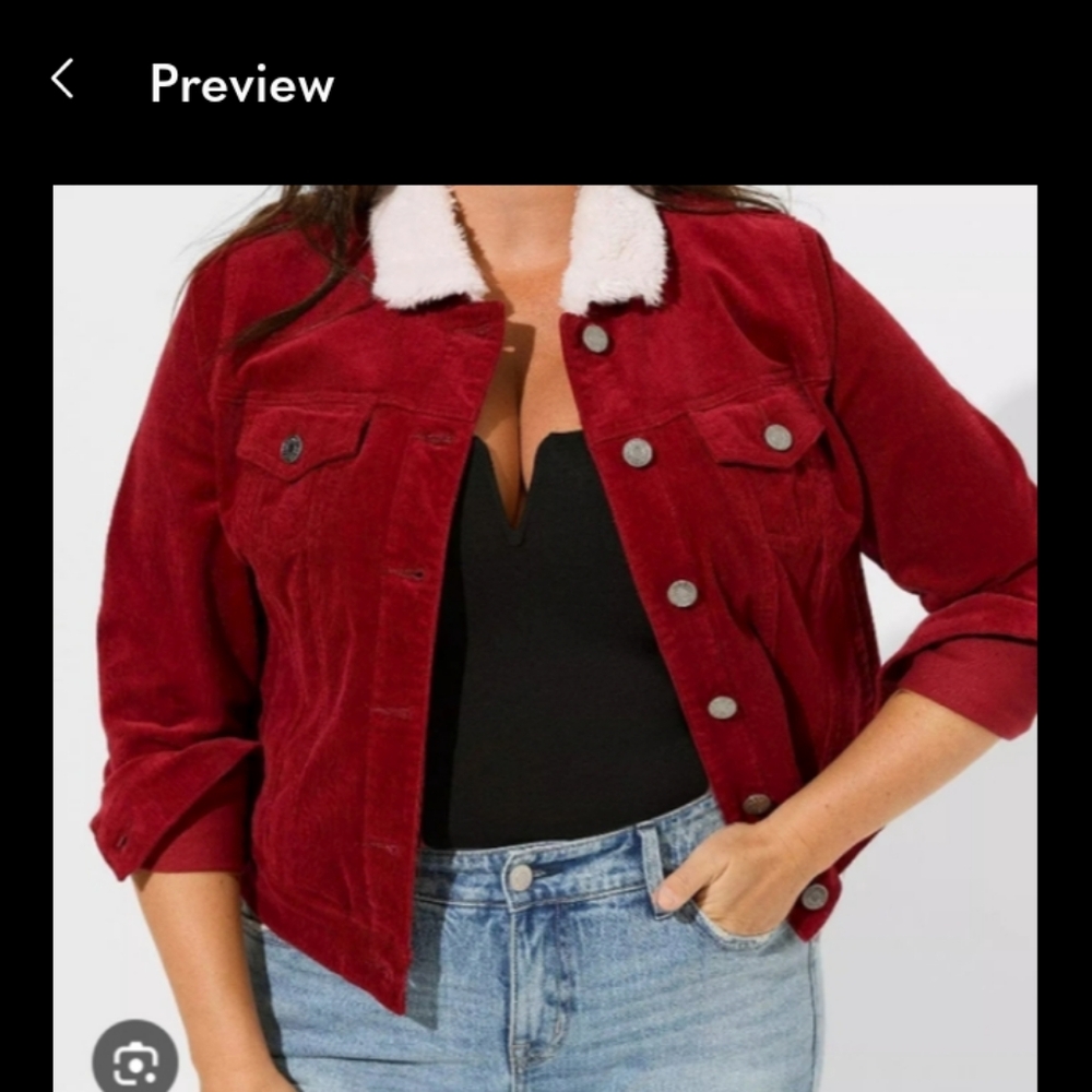 Torrid corduroy Sherpa collar denim jacket